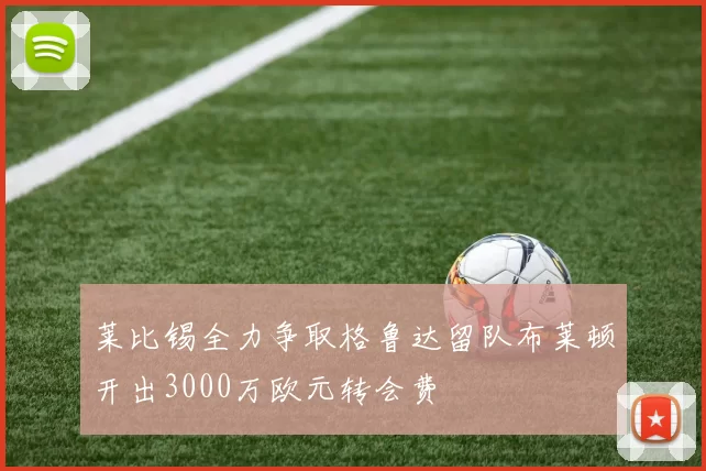 莱比锡全力争取格鲁达留队布莱顿开出3000万欧元转会费